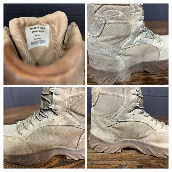 Oakley Made in USA Desert Tan Tactical Military combat Boots Mens 10 Early 2000s - Picture 4 of 8